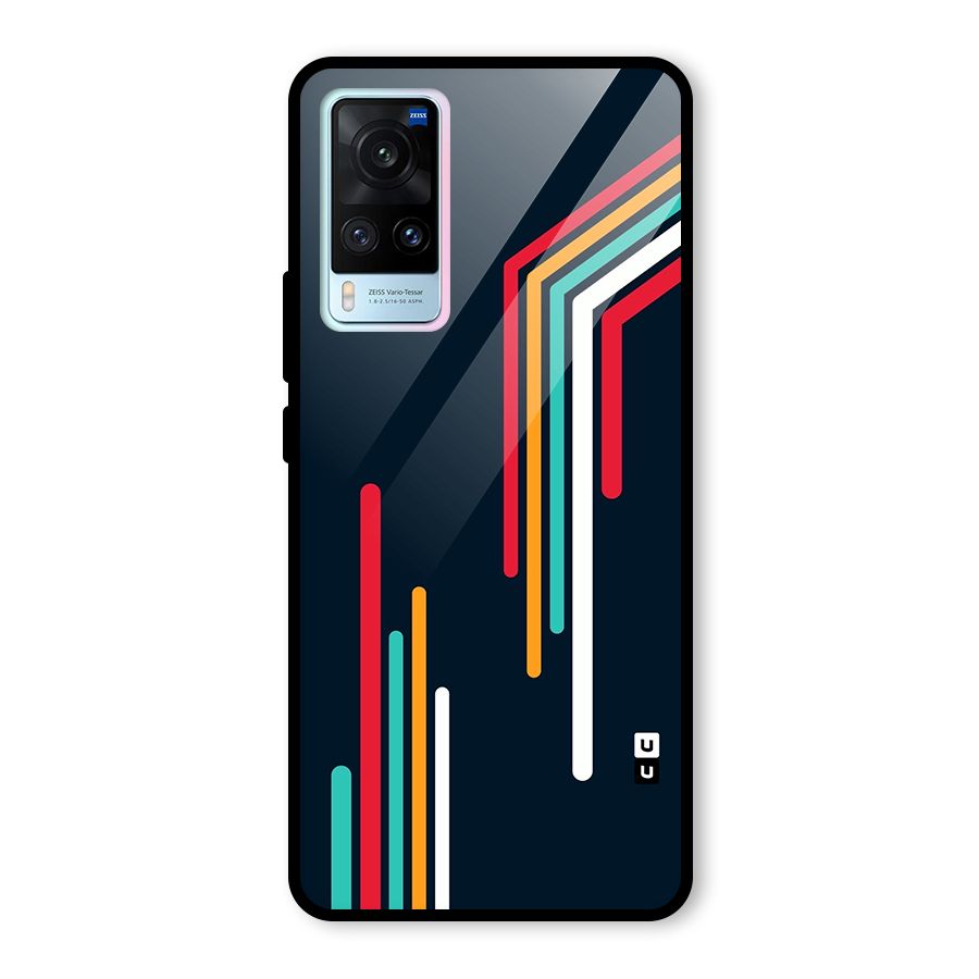 Retro Lines Minimal Stripes Glass Back Case for Vivo X60