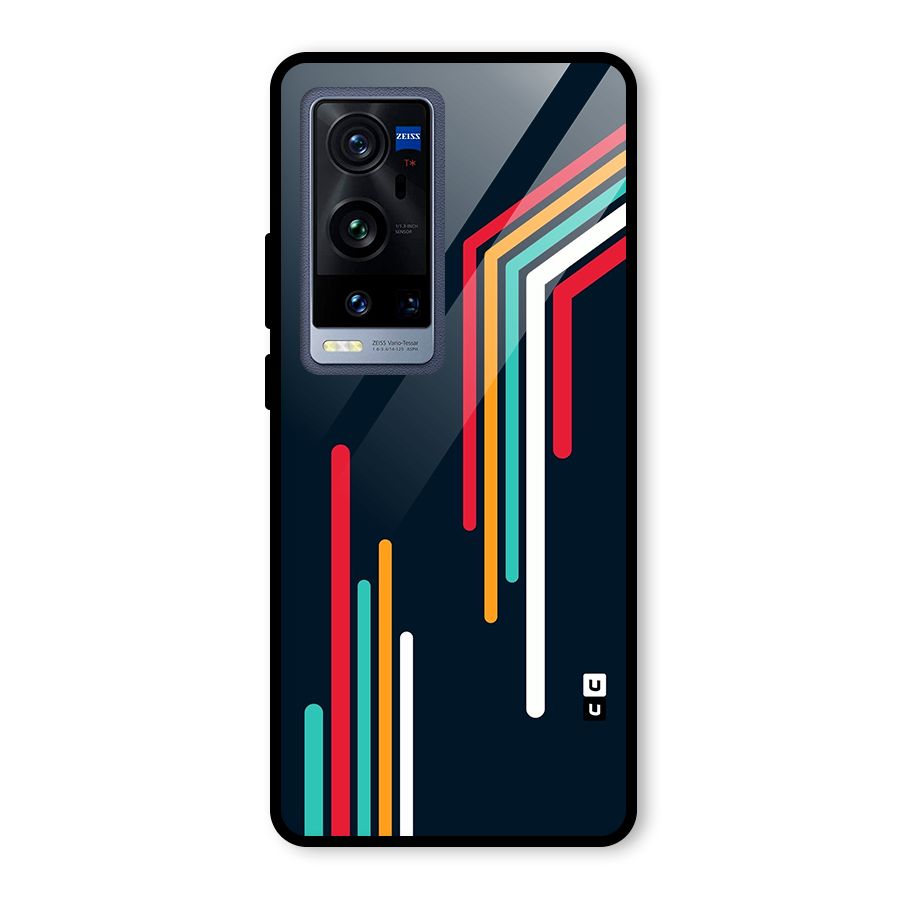 Retro Lines Minimal Stripes Glass Back Case for Vivo X60 Pro Plus