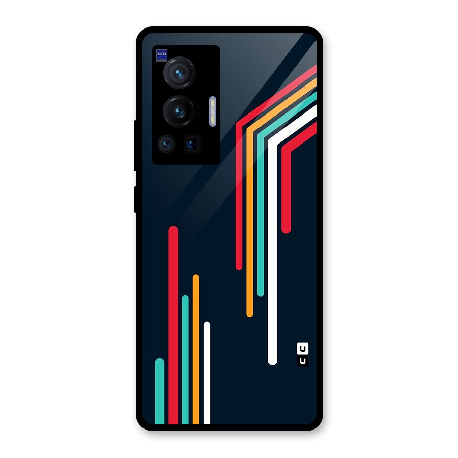 Retro Lines Minimal Stripes Glass Back Case for Vivo X70 Pro