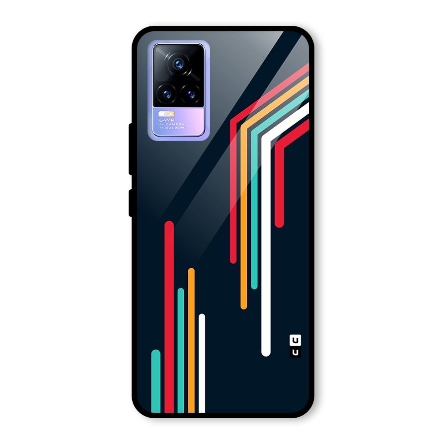 Retro Lines Minimal Stripes Glass Back Case for Vivo Y73