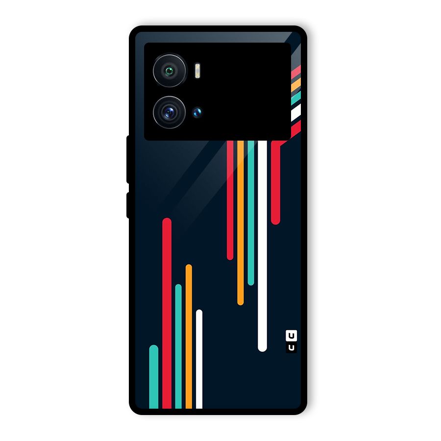 Retro Lines Minimal Stripes Glass Back Case for Vivo iQOO 9 Pro