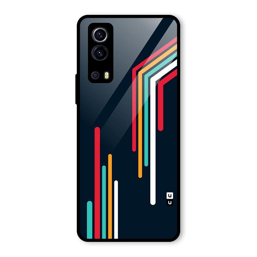 Retro Lines Minimal Stripes Glass Back Case for Vivo iQOO Z3