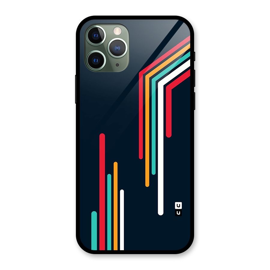 Retro Lines Minimal Stripes Glass Back Case for iPhone 11 Pro