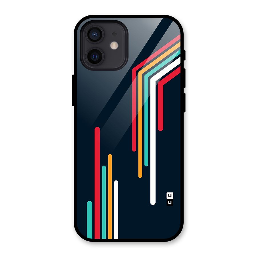 Retro Lines Minimal Stripes Glass Back Case for iPhone 12