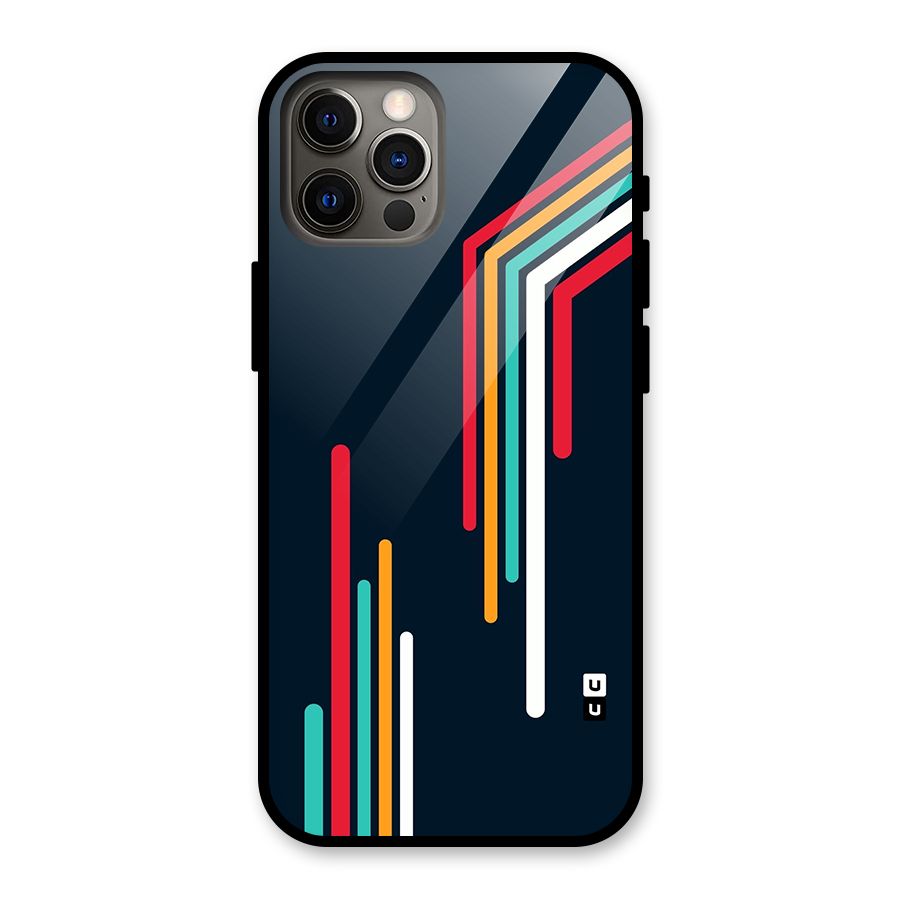 Retro Lines Minimal Stripes Glass Back Case for iPhone 12 Pro
