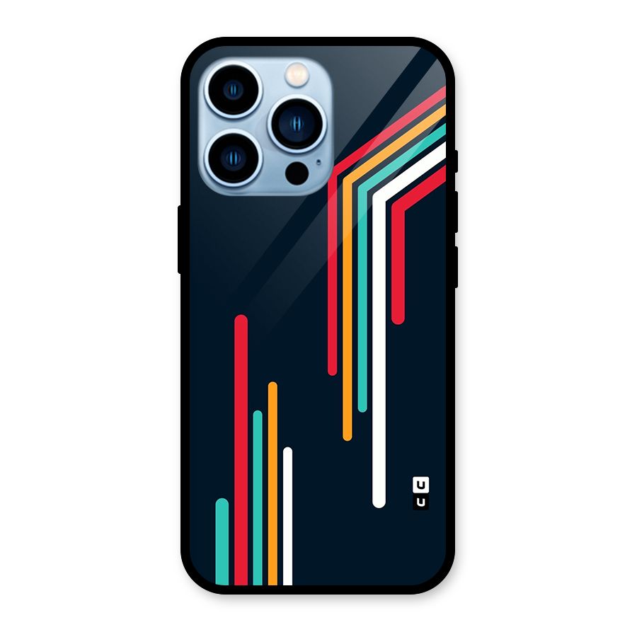 Retro Lines Minimal Stripes Glass Back Case for iPhone 13 Pro