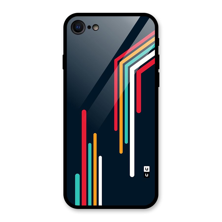 Retro Lines Minimal Stripes Glass Back Case for iPhone 7