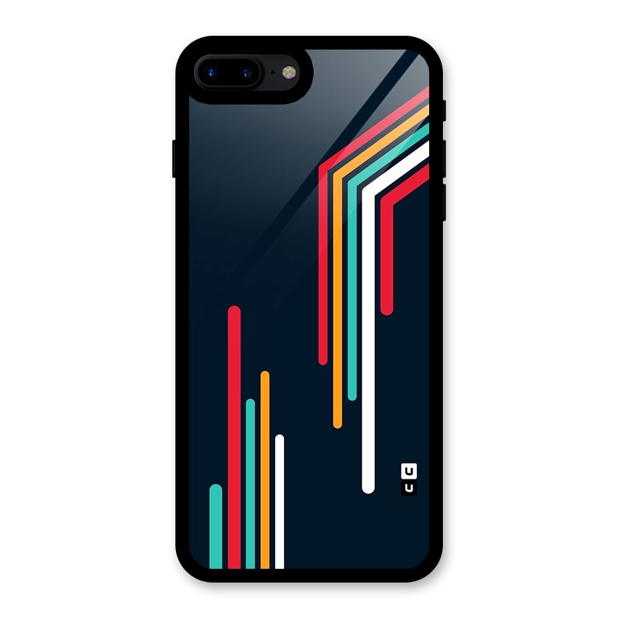 Retro Lines Minimal Stripes Glass Back Case for iPhone 8 Plus