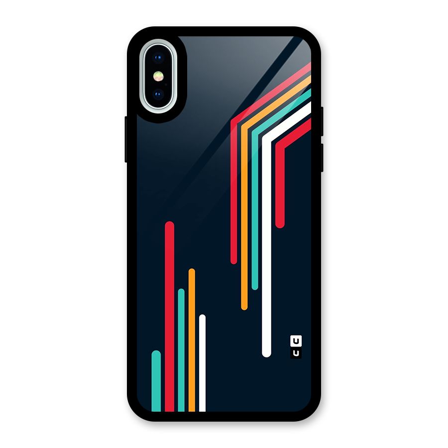 Retro Lines Minimal Stripes Glass Back Case for iPhone XS