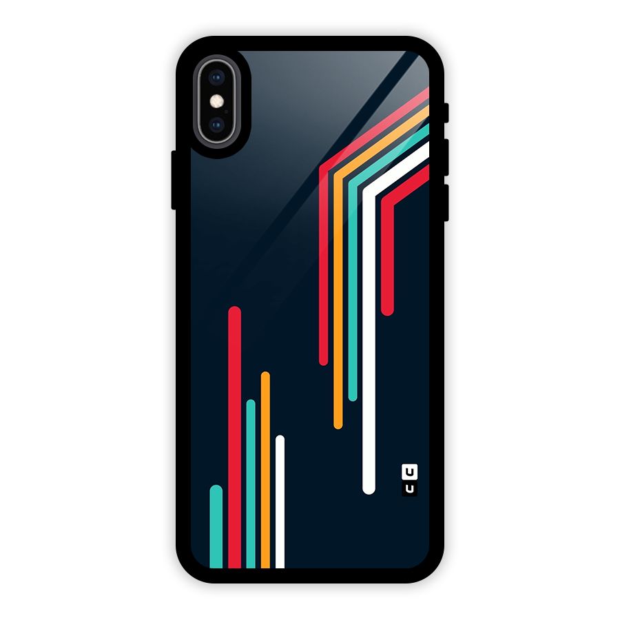 Retro Lines Minimal Stripes Glass Back Case for iPhone XS Max
