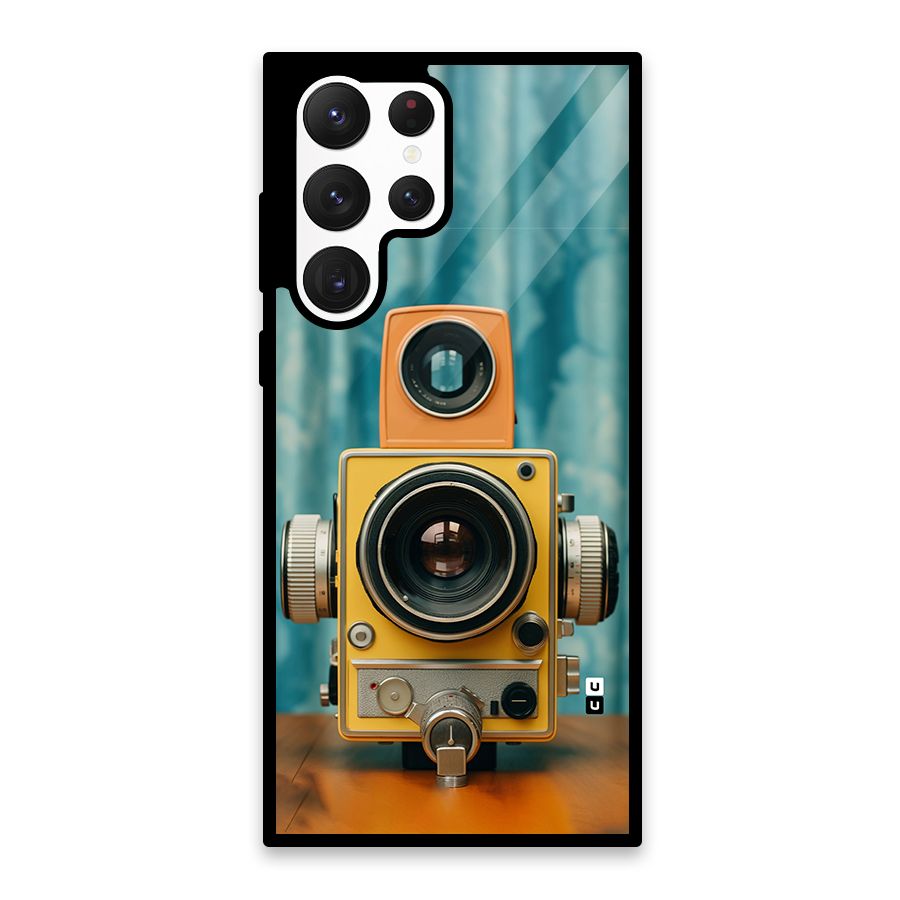 Retro Projector Glass Back Case for Galaxy S22 Ultra 5G