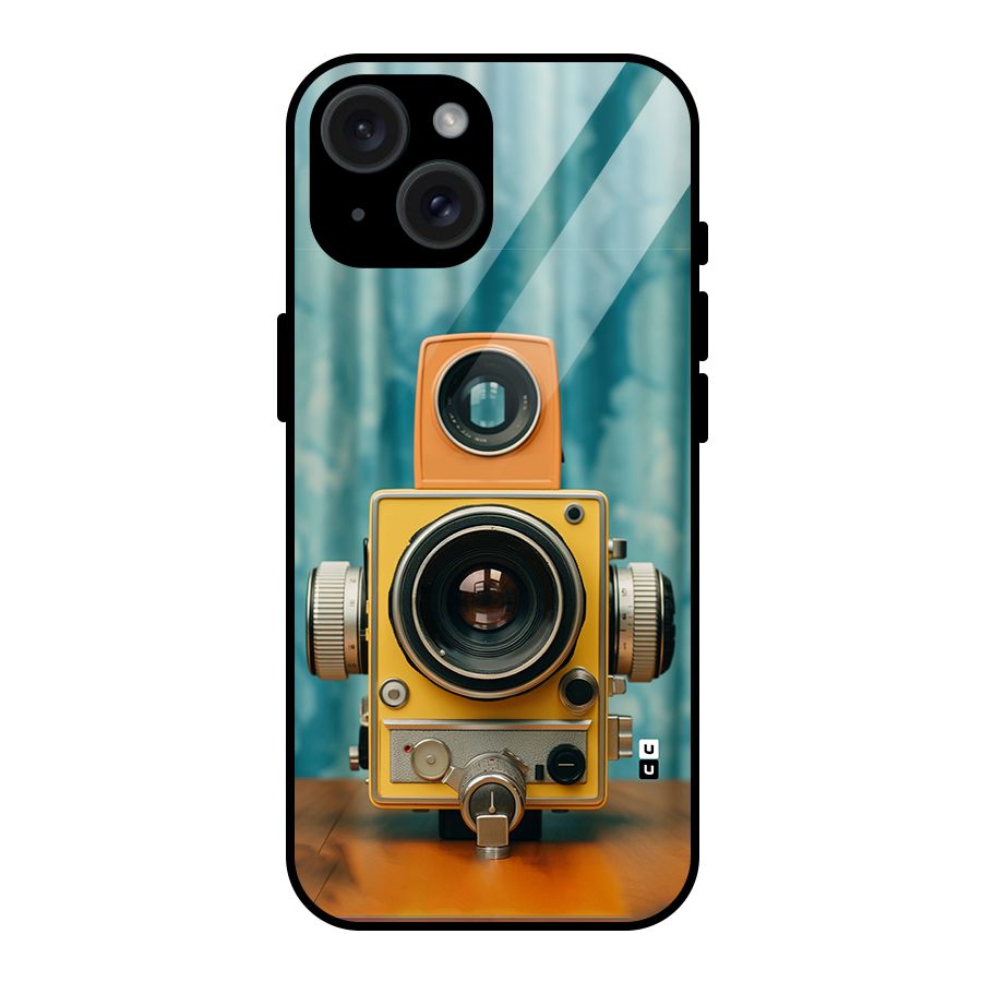 Retro Projector Glass Back Case for iPhone 15
