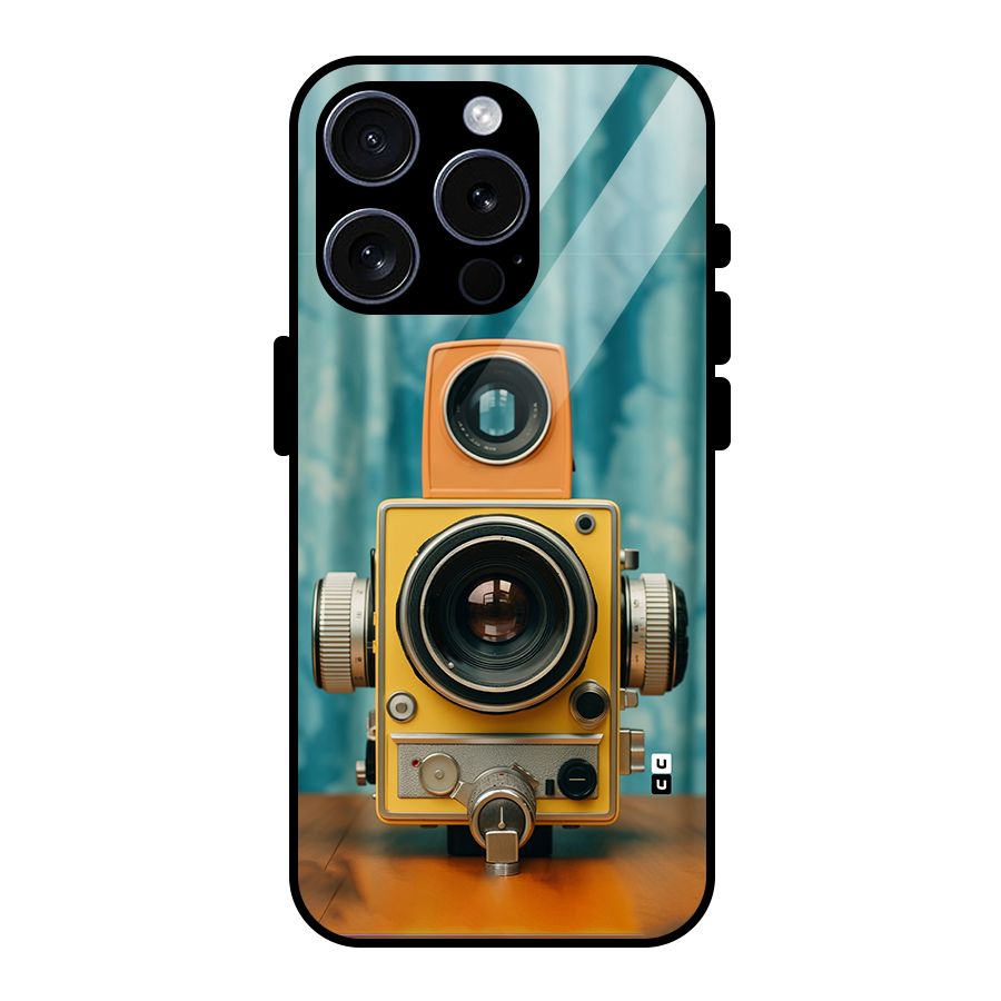 Retro Projector Glass Back Case for iPhone 15 Pro