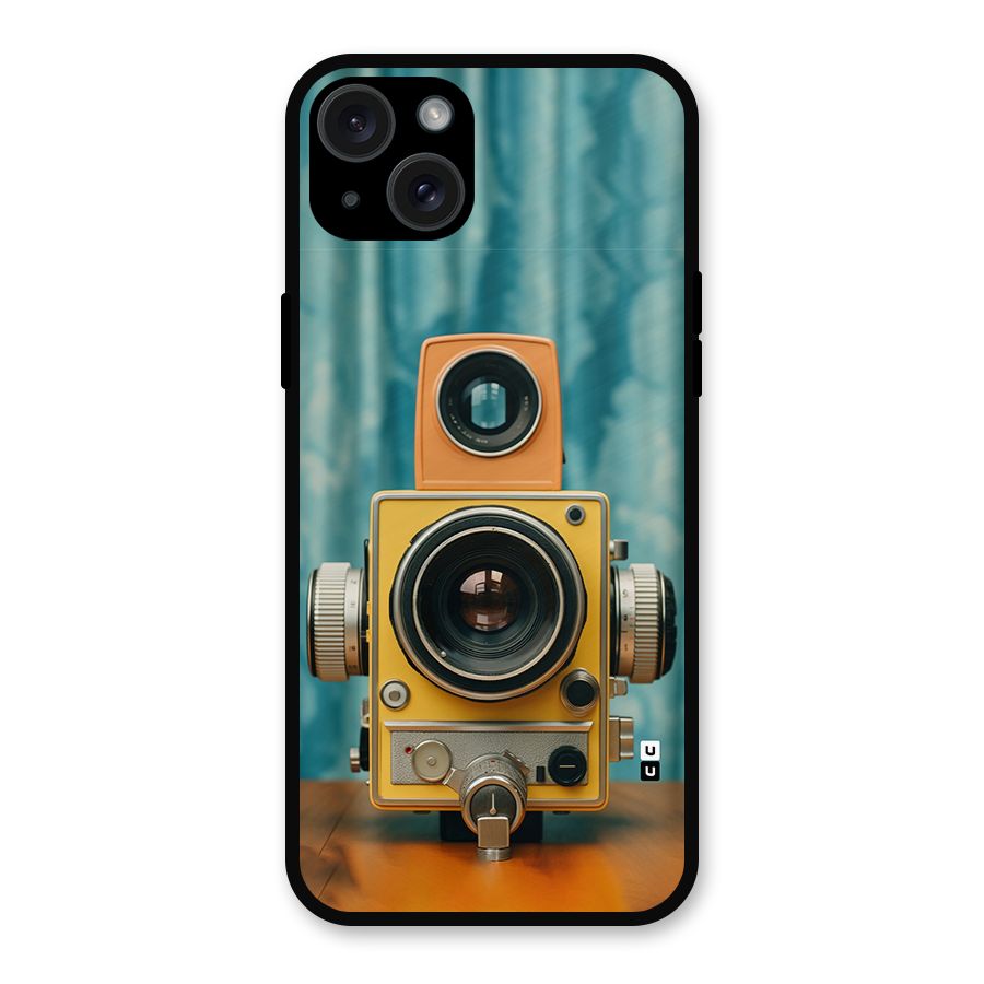 Retro Projector Metal Back Case for iPhone 15 Plus