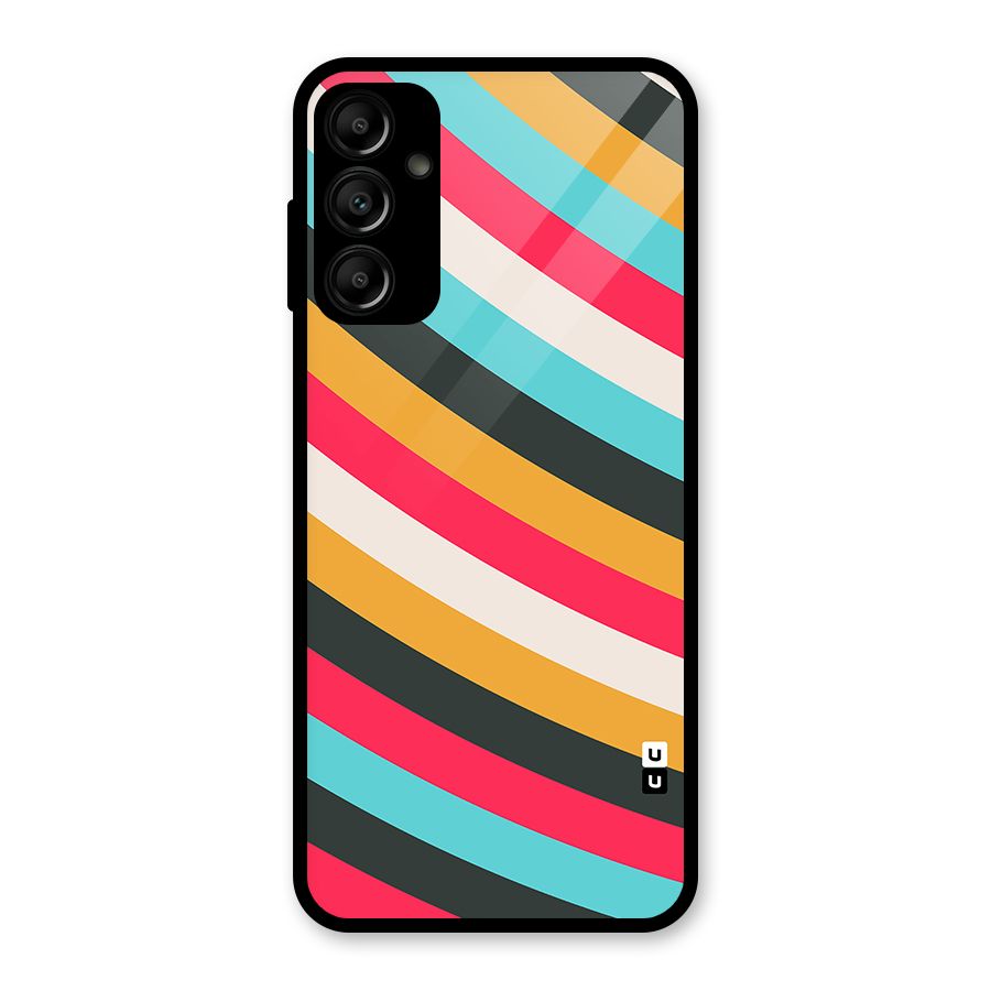 Retro Style Minimal Curves Glass Back Case for Galaxy A14 5G