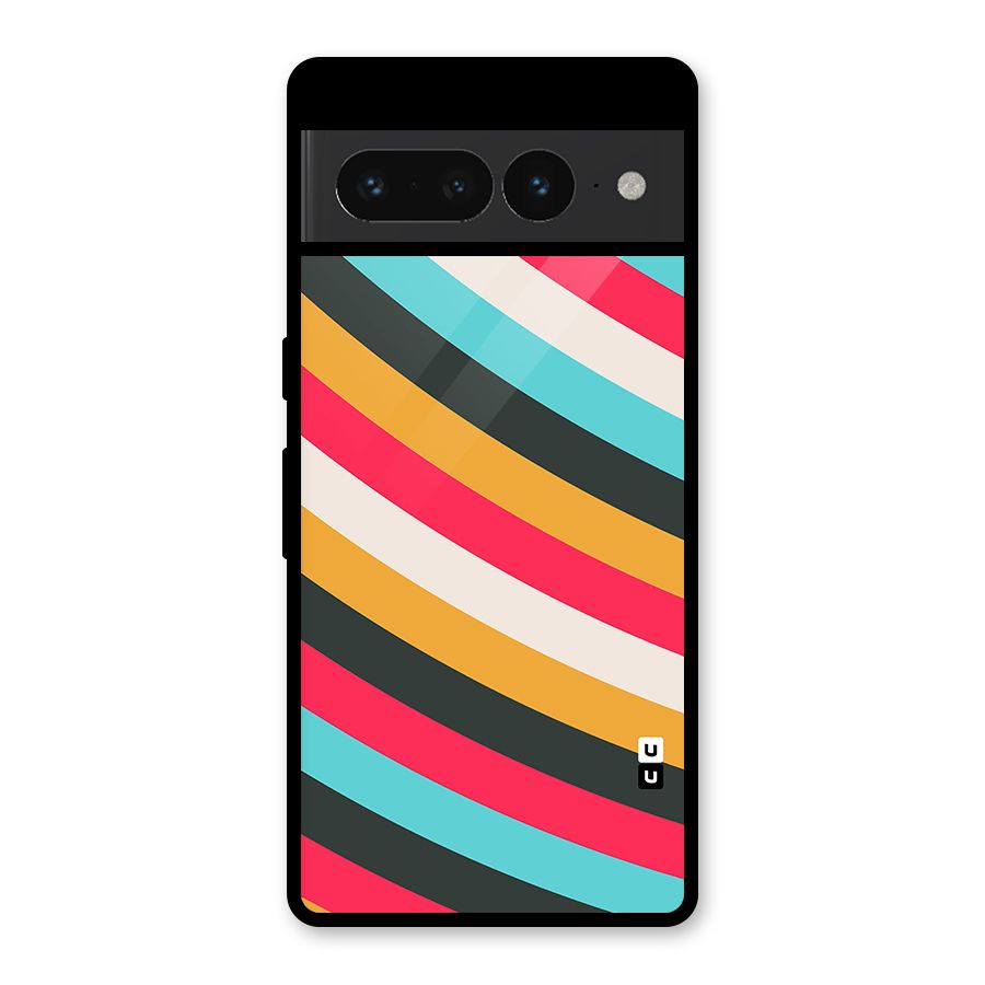 Retro Style Minimal Curves Glass Back Case for Google Pixel 7 Pro