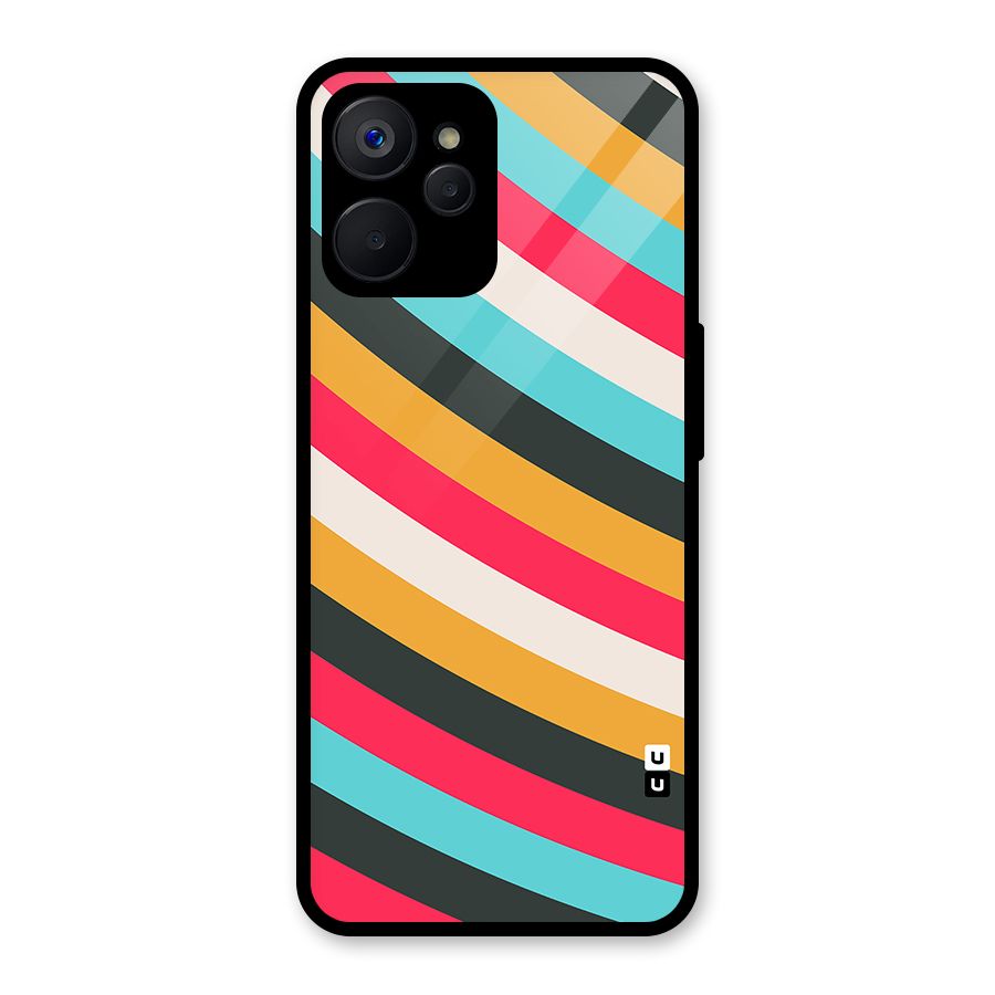 Retro Style Minimal Curves Glass Back Case for Realme 9i 5G