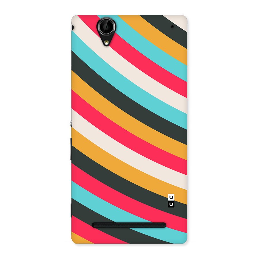 Retro Style Minimal Curves Back Case for Xperia T2