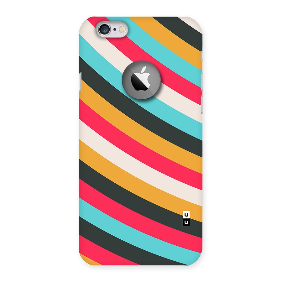 Retro Style Minimal Curves Back Case for iPhone 6 Logo Cut