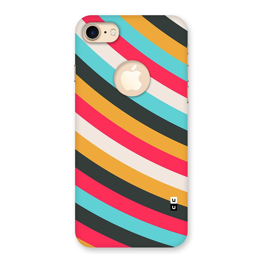Retro Style Minimal Curves Back Case for iPhone 8 Logo Cut