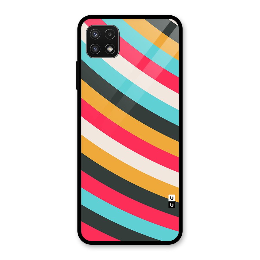 Retro Style Minimal Curves Glass Back Case for Galaxy A22 5G