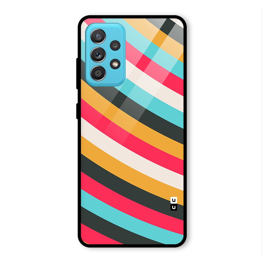 Retro Style Minimal Curves Glass Back Case for Galaxy A52