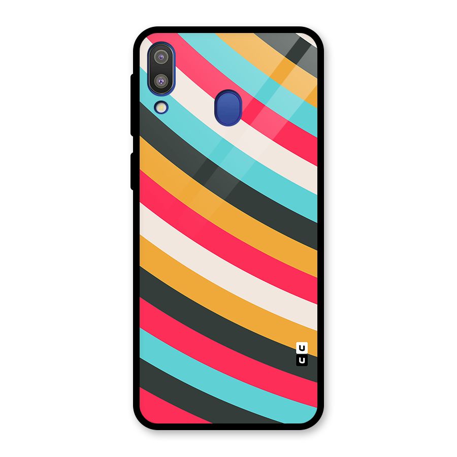 Retro Style Minimal Curves Glass Back Case for Galaxy M20