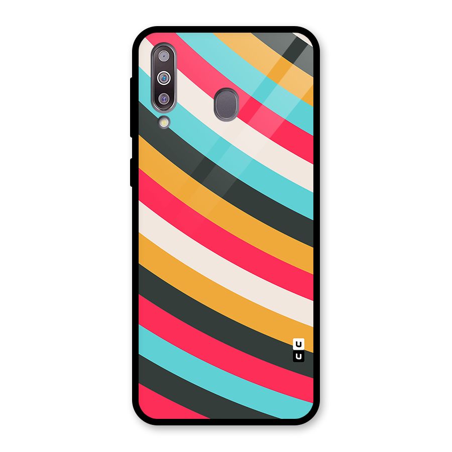 Retro Style Minimal Curves Glass Back Case for Galaxy M30