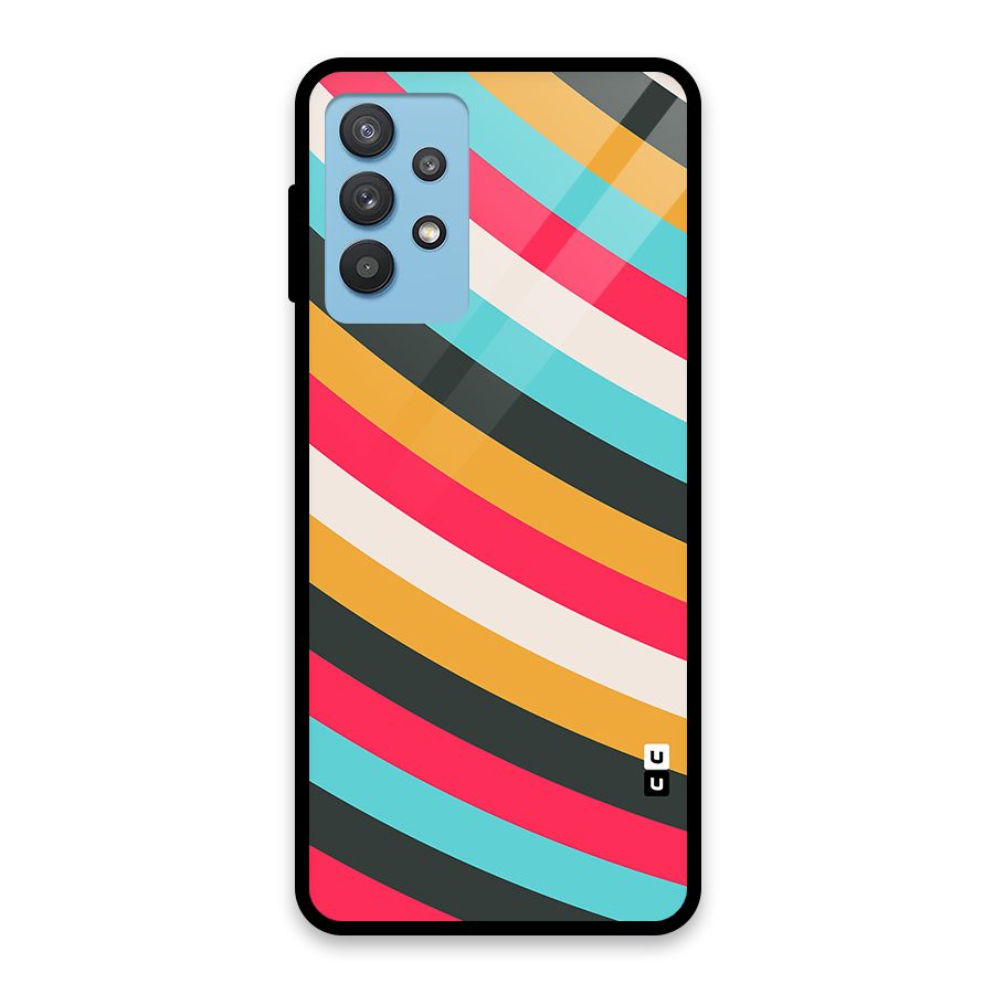 Retro Style Minimal Curves Glass Back Case for Galaxy M32 5G