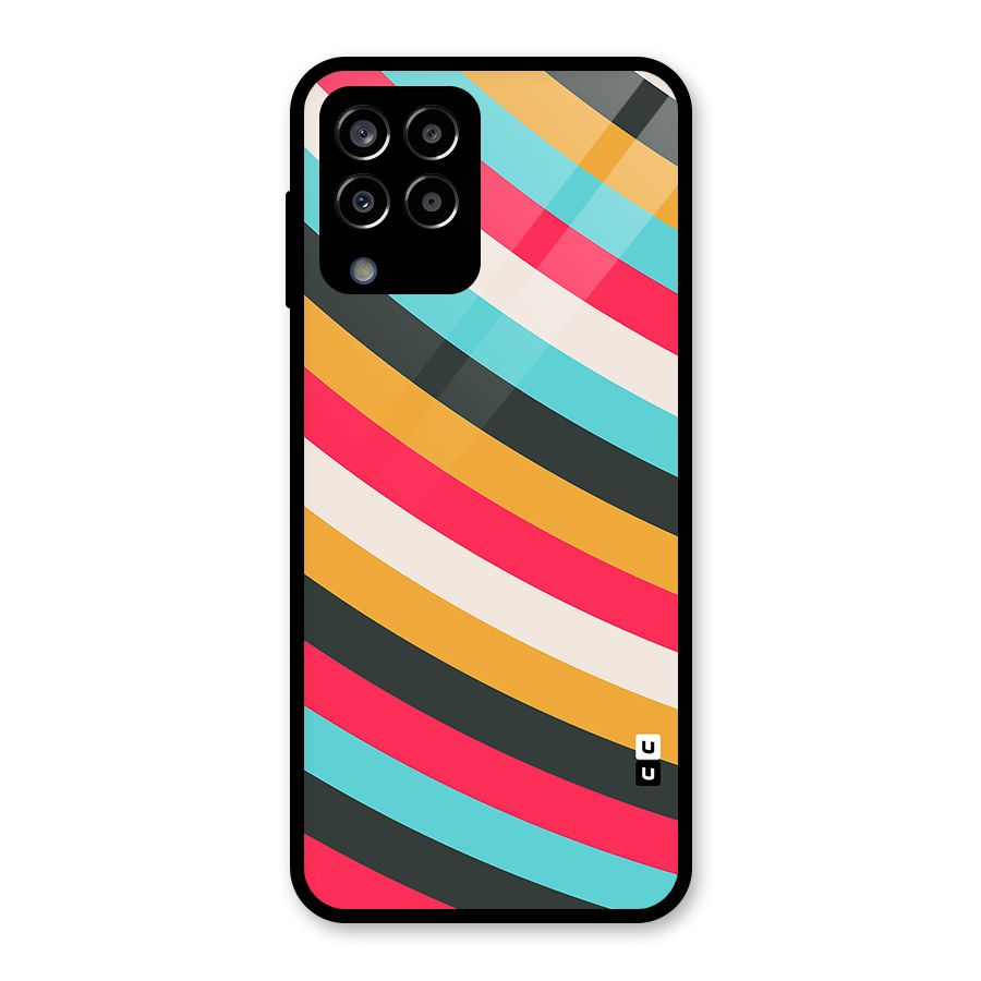 Retro Style Minimal Curves Glass Back Case for Galaxy M33