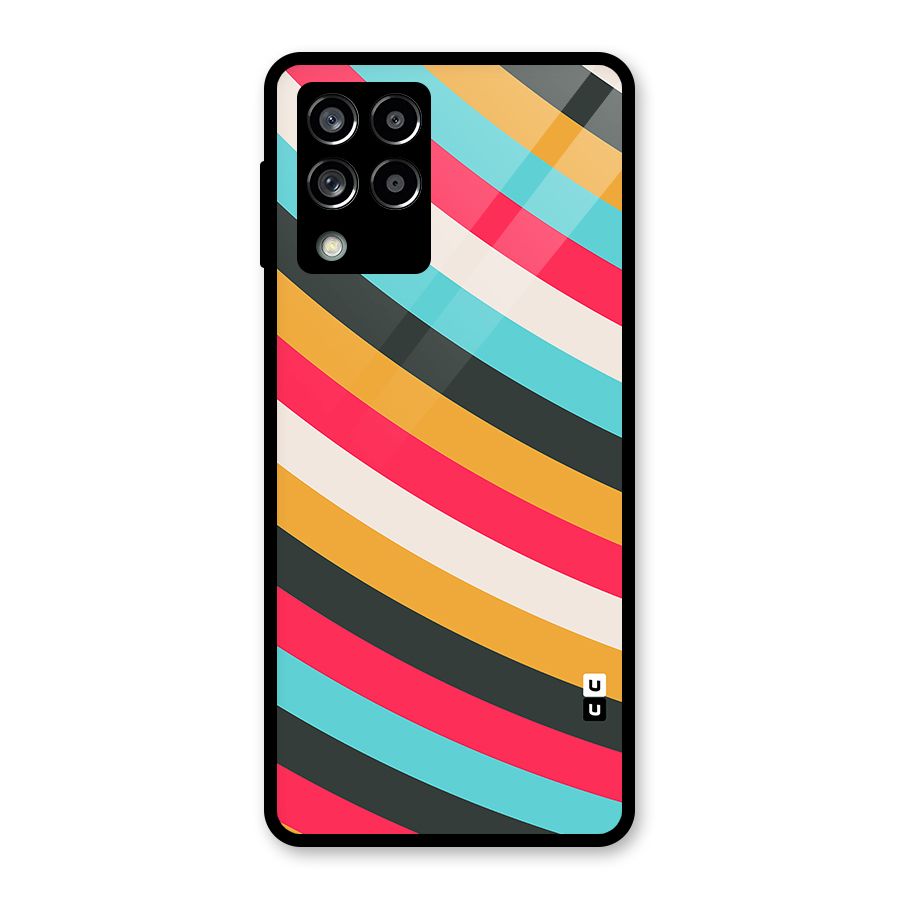 Retro Style Minimal Curves Glass Back Case for Galaxy M53 5G