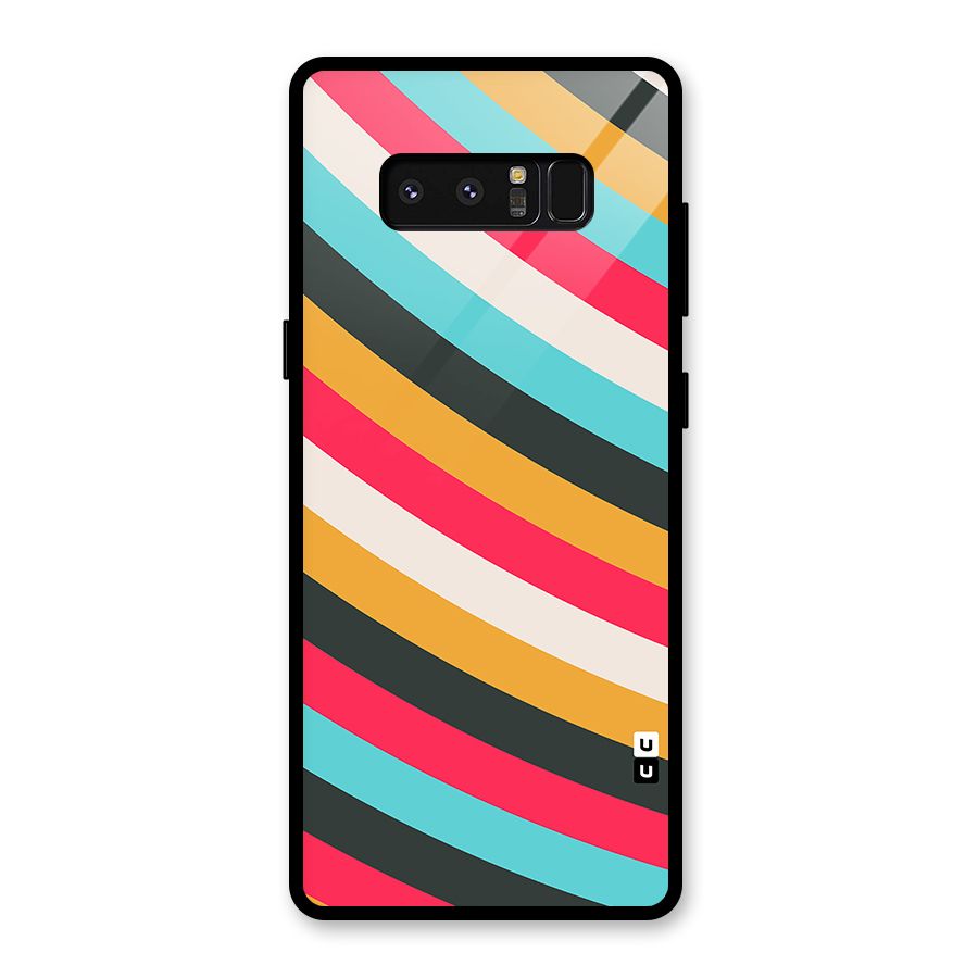 Retro Style Minimal Curves Glass Back Case for Galaxy Note 8
