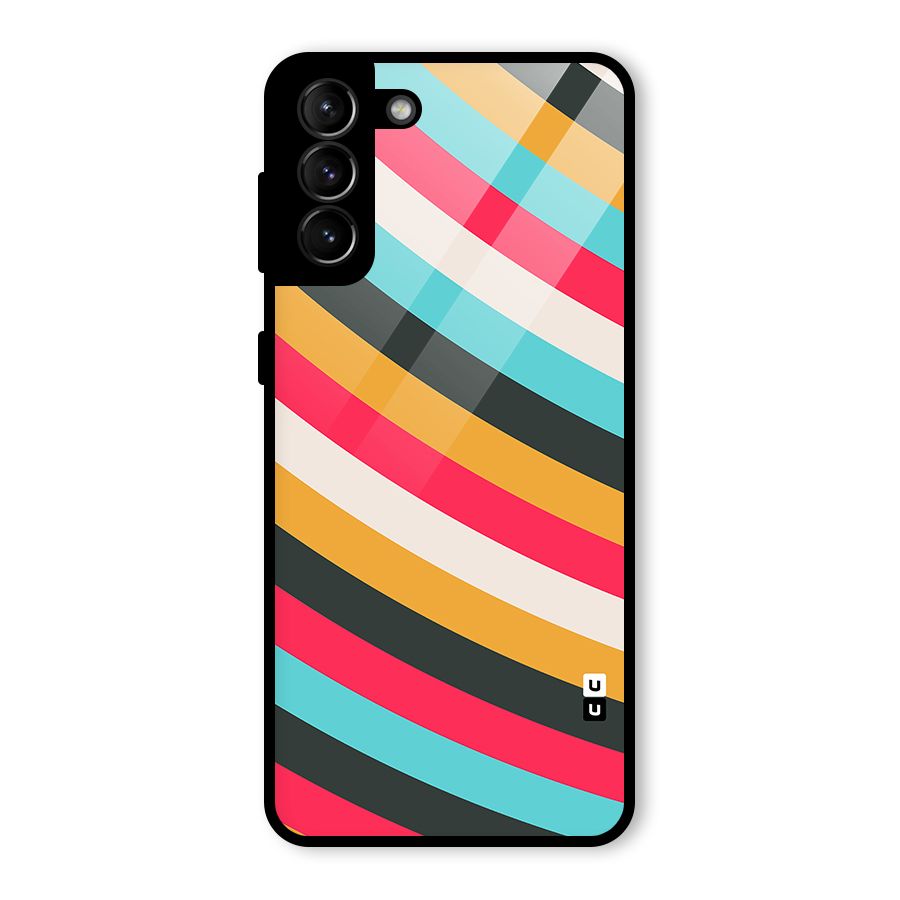 Retro Style Minimal Curves Glass Back Case for Galaxy S21 Plus