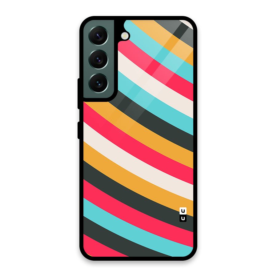 Retro Style Minimal Curves Glass Back Case for Galaxy S22 5G