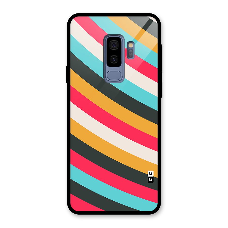 Retro Style Minimal Curves Glass Back Case for Galaxy S9 Plus