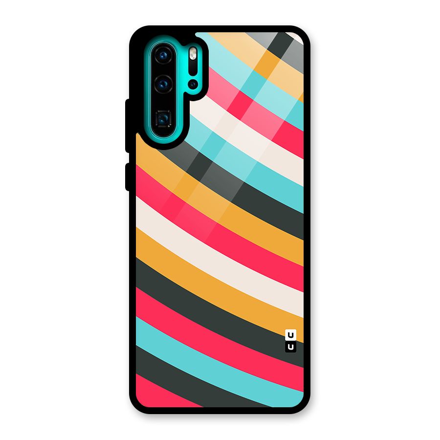 Retro Style Minimal Curves Glass Back Case for Huawei P30 Pro