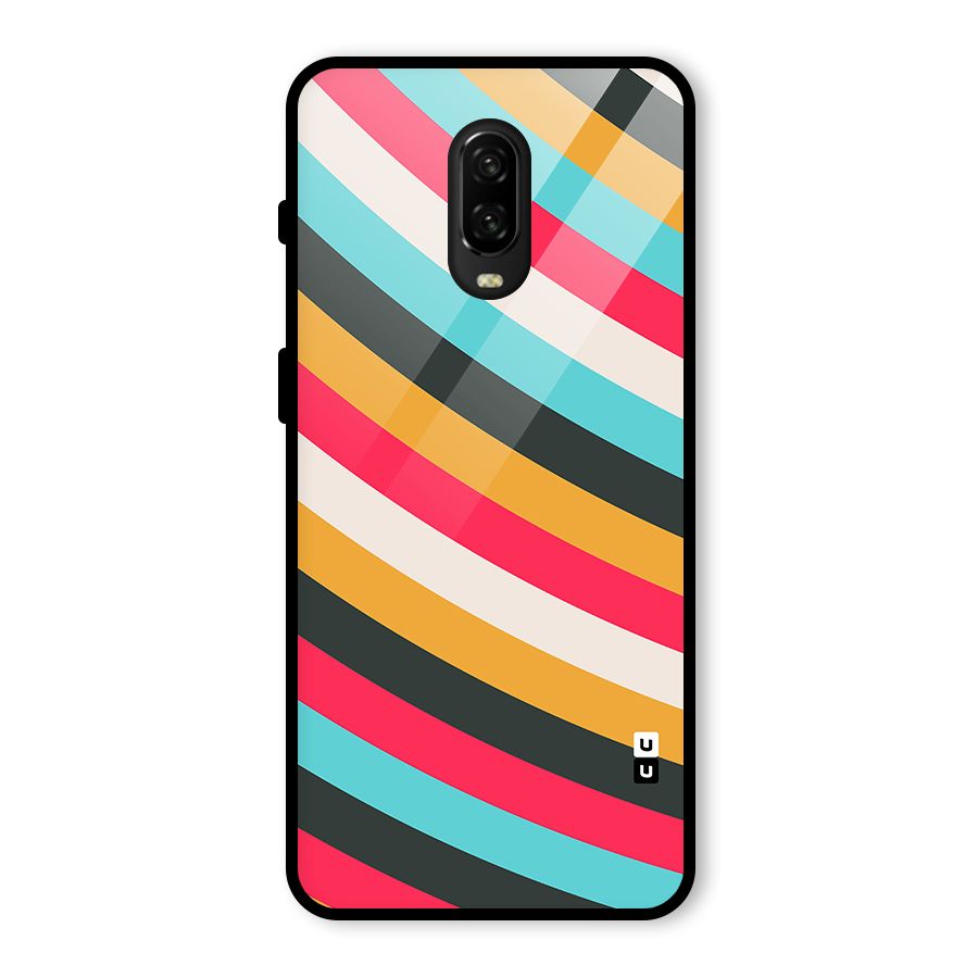 Retro Style Minimal Curves Glass Back Case for OnePlus 6T