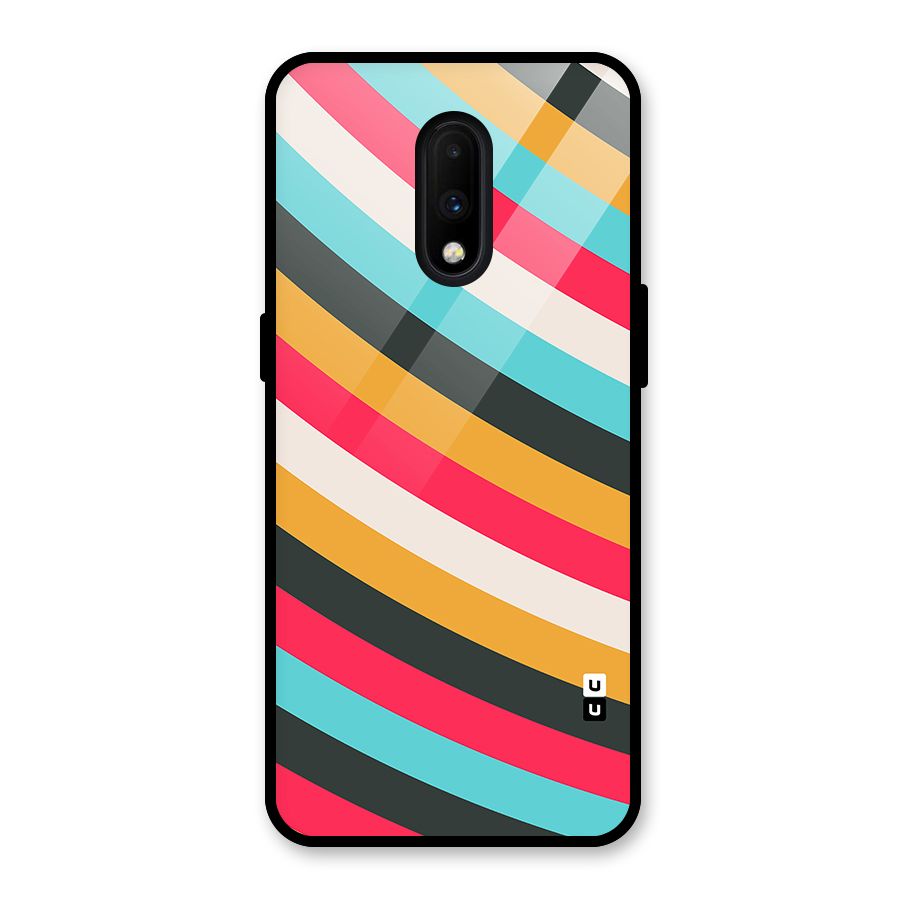 Retro Style Minimal Curves Glass Back Case for OnePlus 7