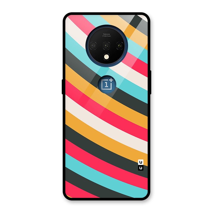 Retro Style Minimal Curves Glass Back Case for OnePlus 7T