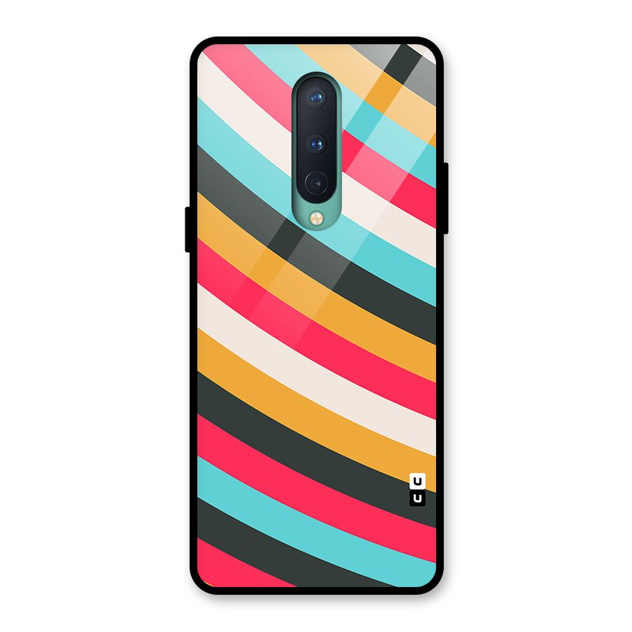 Retro Style Minimal Curves Glass Back Case for OnePlus 8