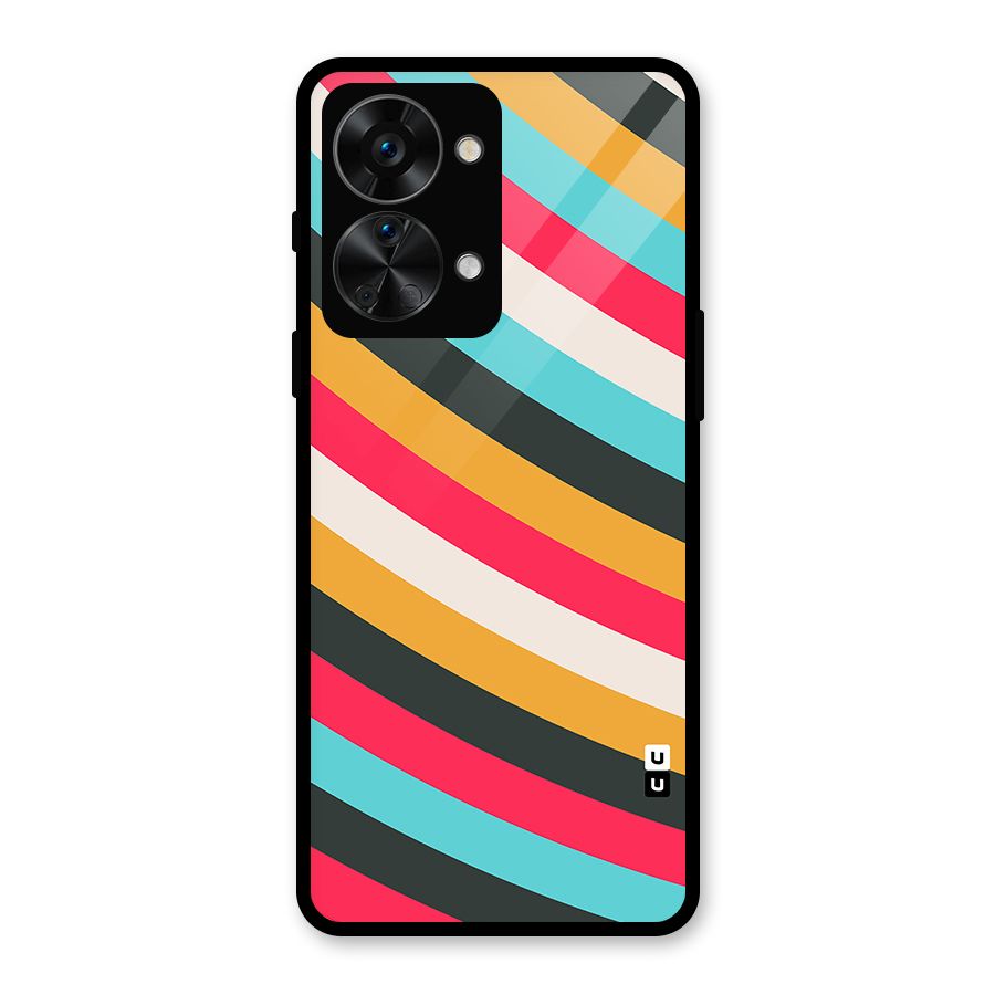 Retro Style Minimal Curves Glass Back Case for OnePlus Nord 2T