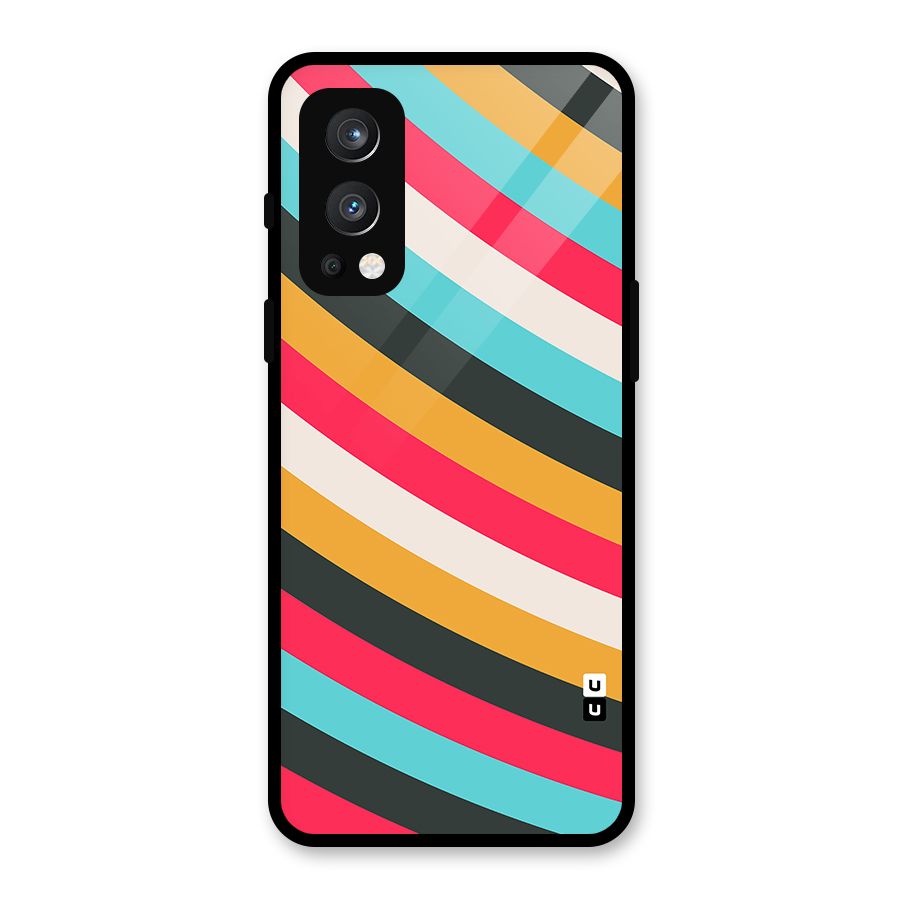 Retro Style Minimal Curves Glass Back Case for OnePlus Nord 2 5G