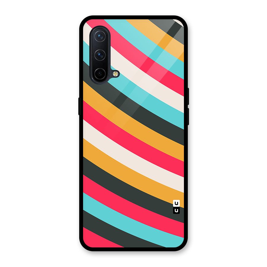Retro Style Minimal Curves Glass Back Case for OnePlus Nord CE 5G