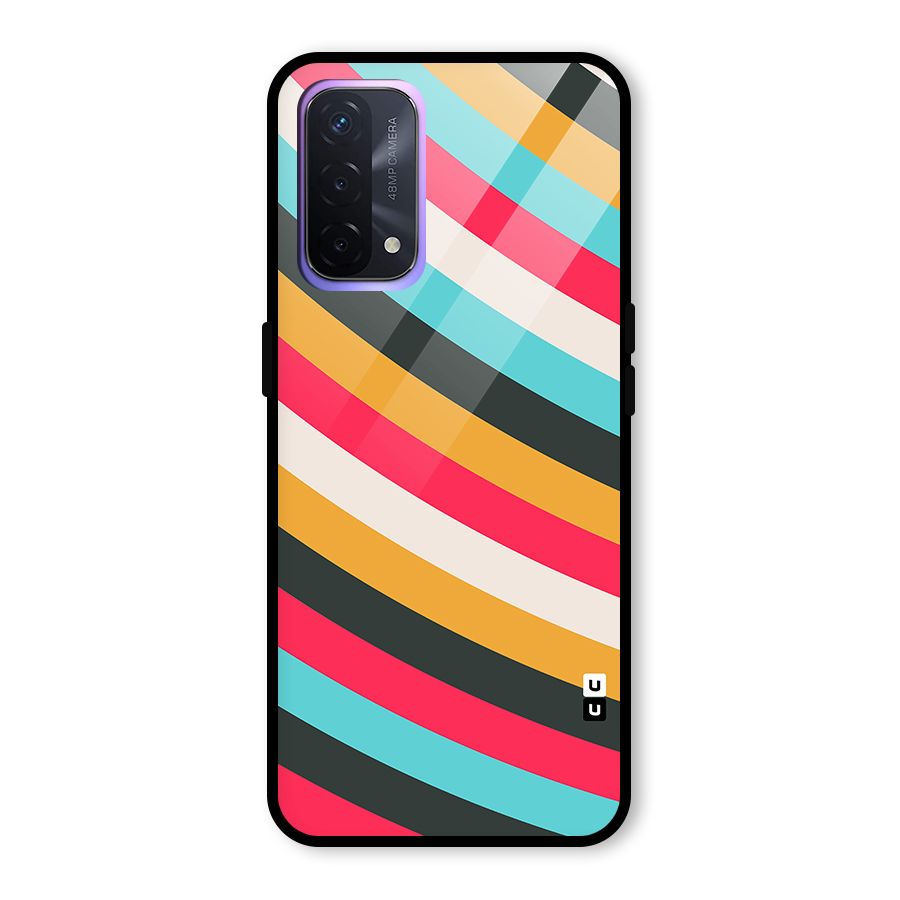 Retro Style Minimal Curves Glass Back Case for Oppo A74 5G