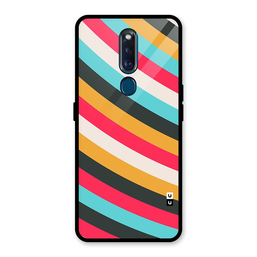 Retro Style Minimal Curves Glass Back Case for Oppo F11 Pro