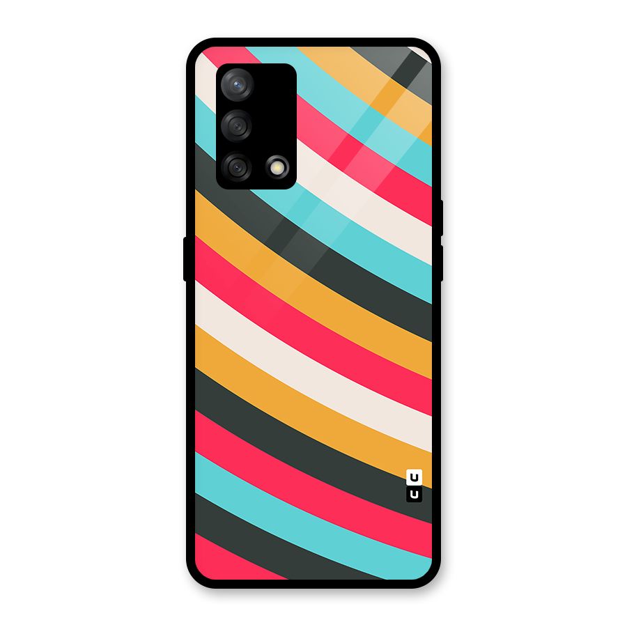 Retro Style Minimal Curves Glass Back Case for Oppo F19