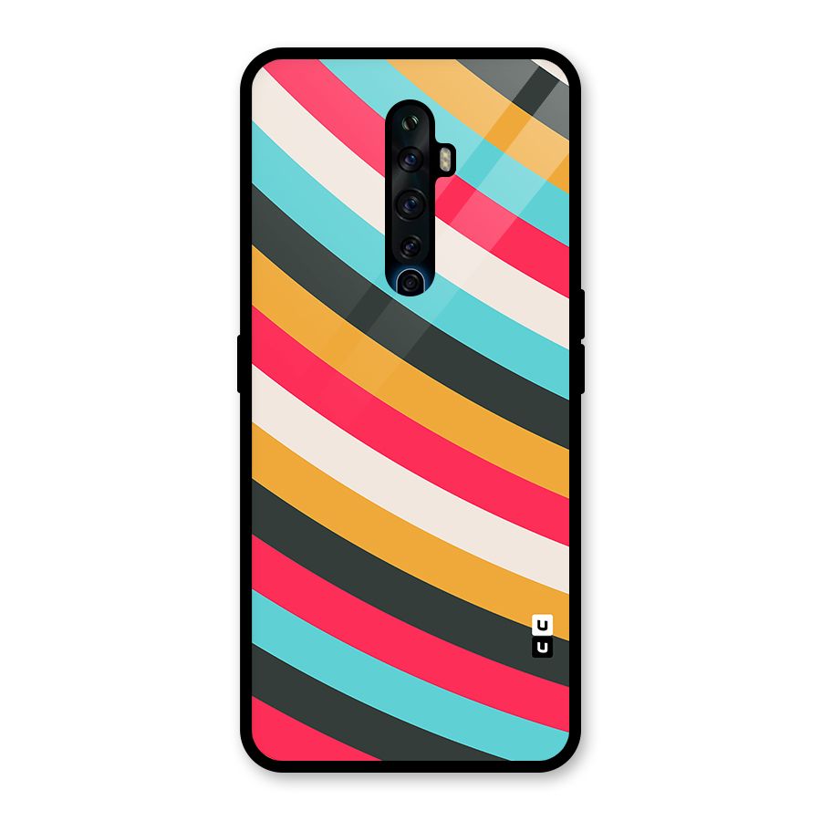 Retro Style Minimal Curves Glass Back Case for Oppo Reno2 Z
