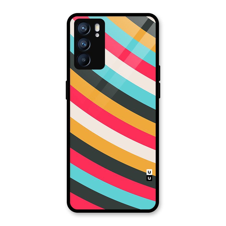 Retro Style Minimal Curves Glass Back Case for Oppo Reno6 5G