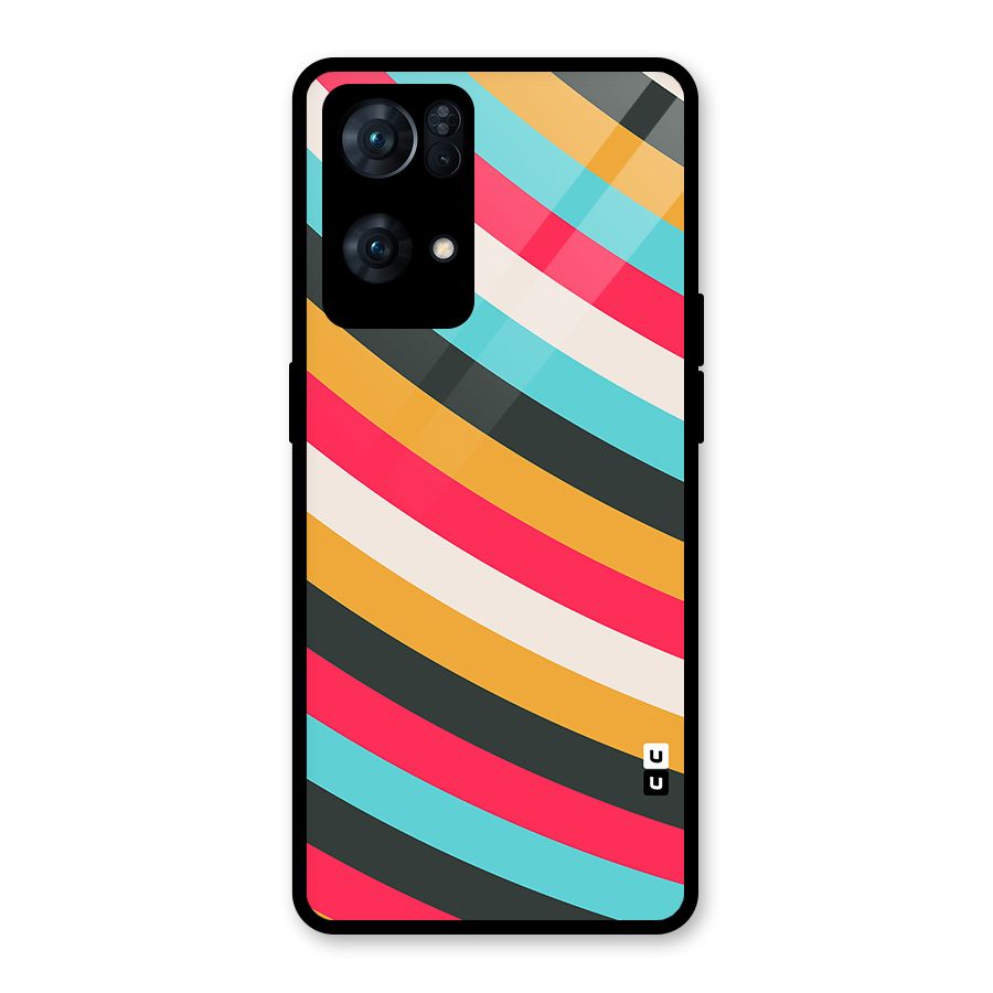 Retro Style Minimal Curves Glass Back Case for Oppo Reno7 Pro 5G