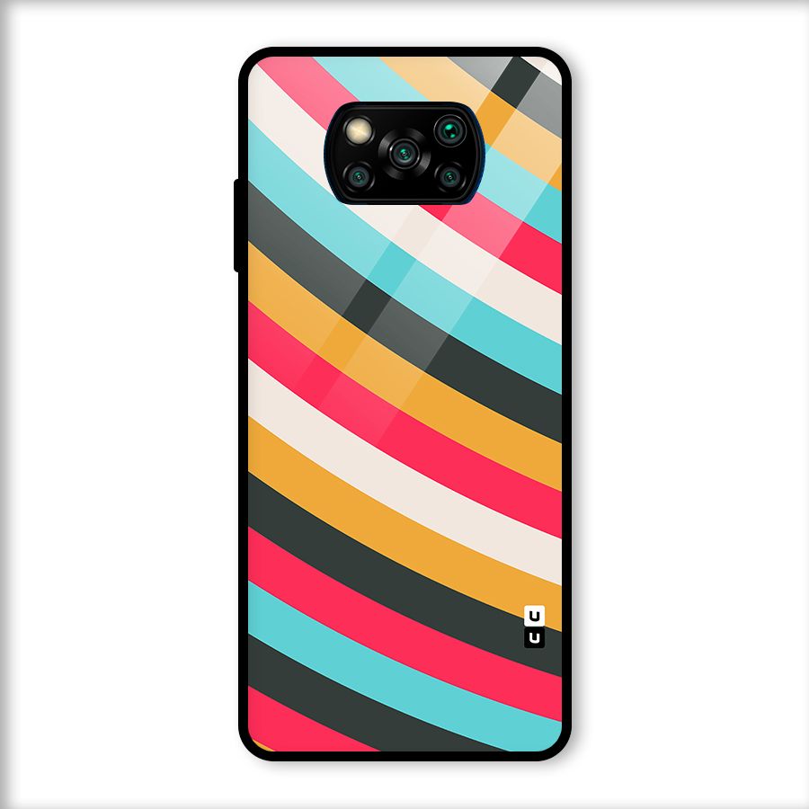 Retro Style Minimal Curves Glass Back Case for Poco X3